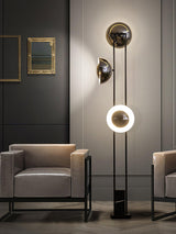 Modern LED Floor Lamp Black Three Light Tall Accent Light for Living Room
