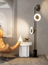 Modern LED Floor Lamp Black Three Light Tall Accent Light for Living Room