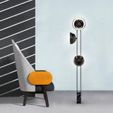 Modern LED Floor Lamp Black Three Light Tall Accent Light for Living Room