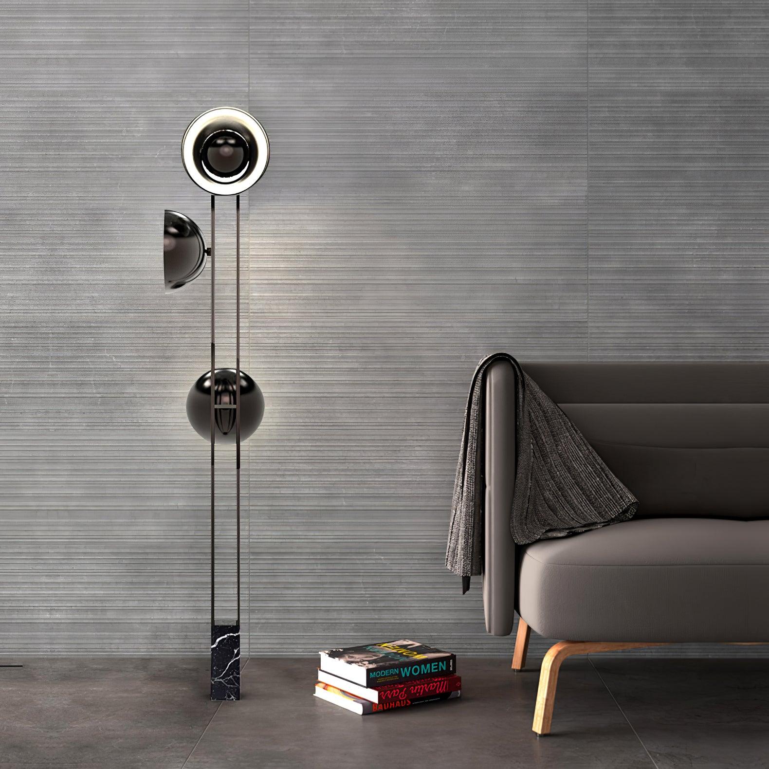 Modern LED Floor Lamp Black Three Light Tall Accent Light for Living Room