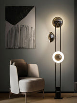 Modern LED Floor Lamp Black Three Light Tall Accent Light for Living Room