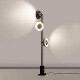 Modern LED Floor Lamp Black Three Light Tall Accent Light for Living Room