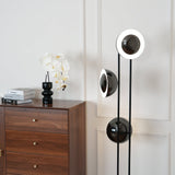 Modern LED Floor Lamp Black Three Light Tall Accent Light for Living Room