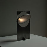 Minimalist Geometric Iron Reading Table Lamp with Adjustable Integrated LED Spotlight