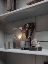 Minimalist Geometric Iron Reading Table Lamp with Adjustable Integrated LED Spotlight
