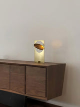 Minimalist Geometric Iron Reading Table Lamp with Adjustable Integrated LED Spotlight