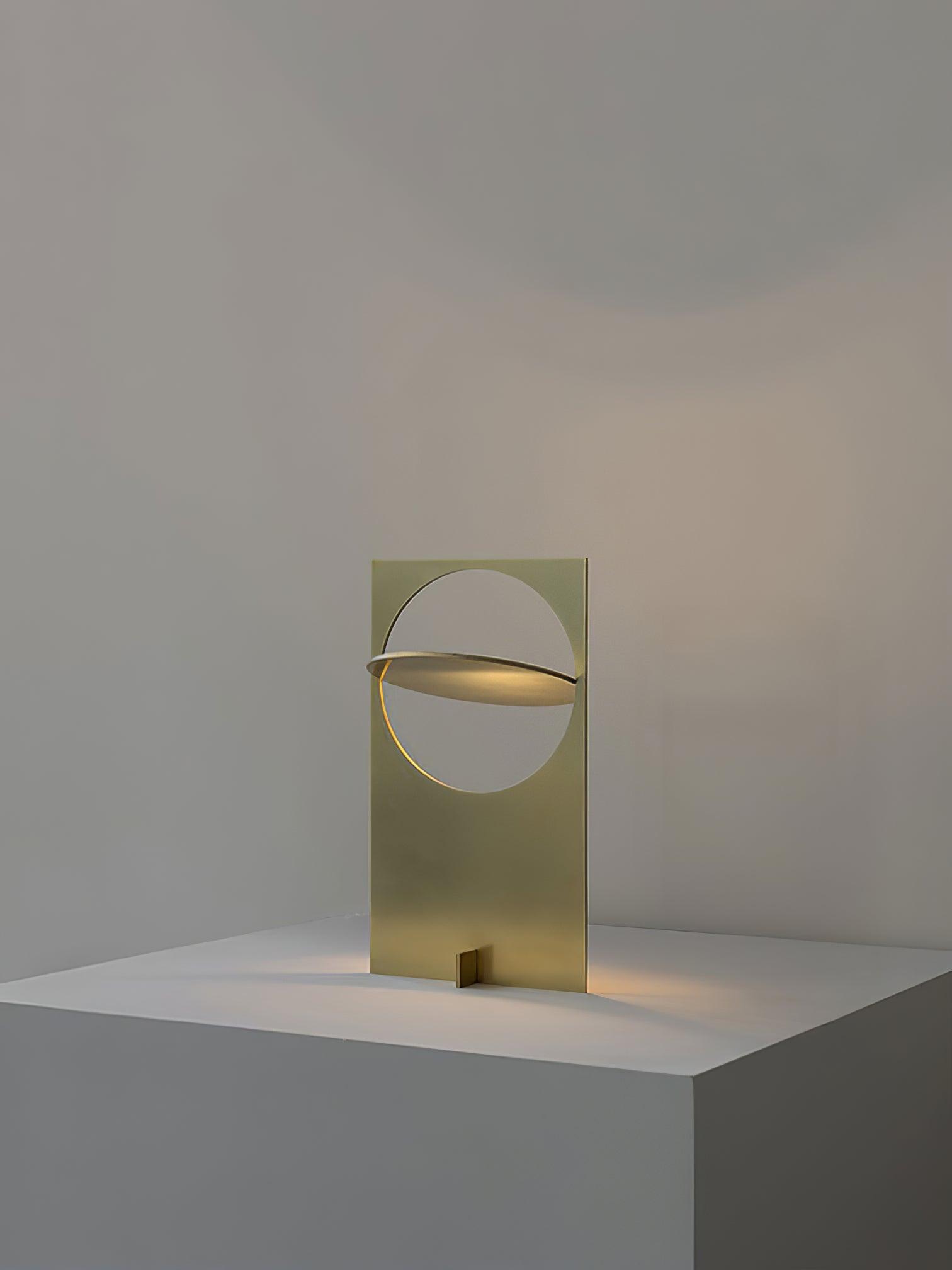 Minimalist Geometric Iron Reading Table Lamp with Adjustable Integrated LED Spotlight