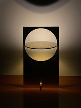 Minimalist Geometric Iron Reading Table Lamp with Adjustable Integrated LED Spotlight