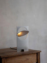 Minimalist Geometric Iron Reading Table Lamp with Adjustable Integrated LED Spotlight