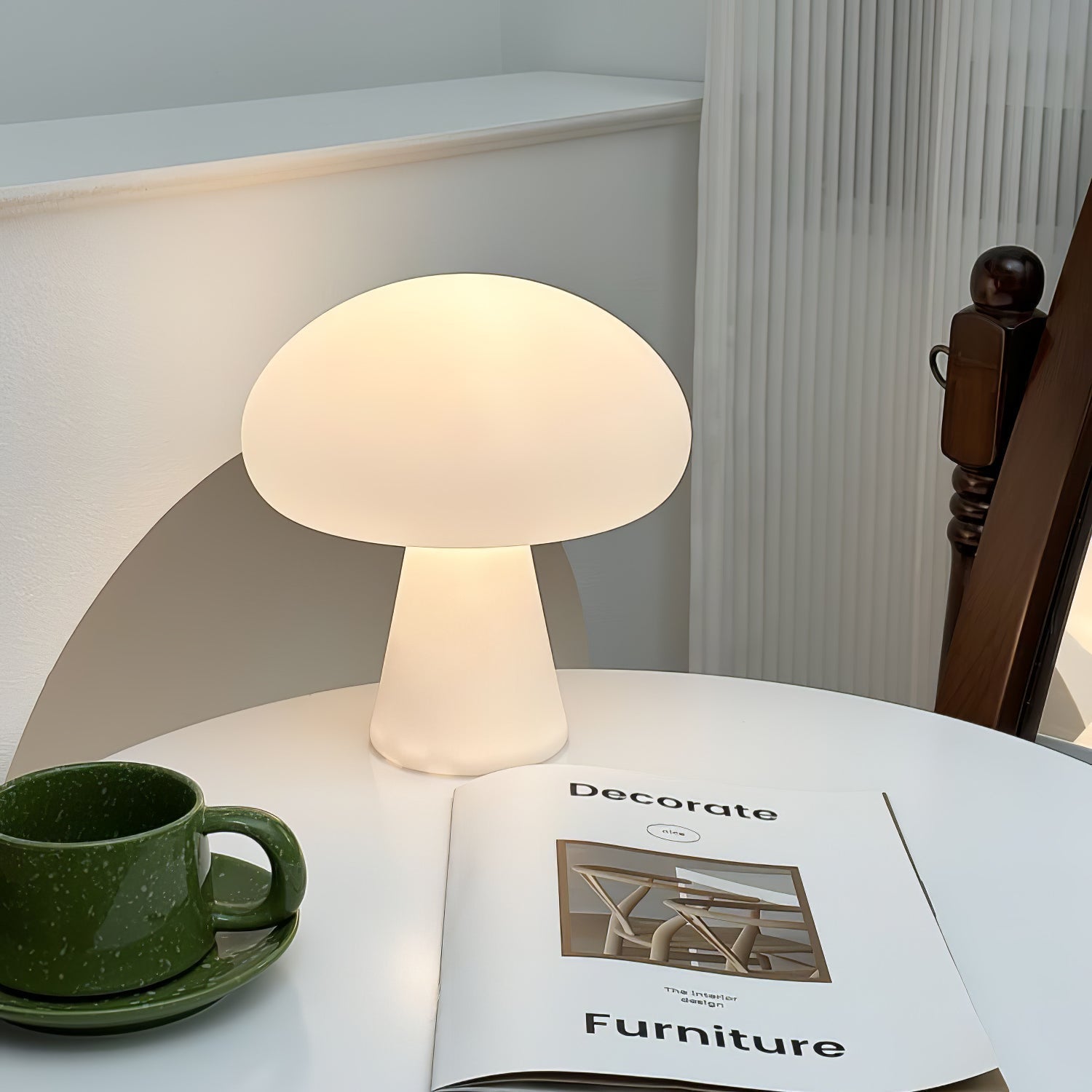 Rechargeable Cordless Mushroom Table Lamp Portable LED Desk Light for Indoor Decor
