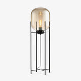 Modern Oda Hand Blown Glass Floor Lamp with Metal Base for Contemporary Home Decor