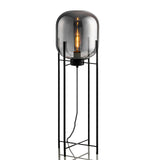 Modern Oda Hand Blown Glass Floor Lamp with Metal Base for Contemporary Home Decor