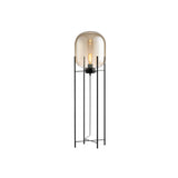 Modern Oda Hand Blown Glass Floor Lamp with Metal Base for Contemporary Home Decor