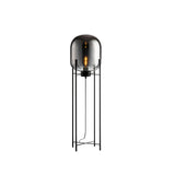 Modern Oda Hand Blown Glass Floor Lamp with Metal Base for Contemporary Home Decor