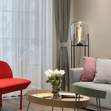 Modern Oda Hand Blown Glass Floor Lamp with Metal Base for Contemporary Home Decor