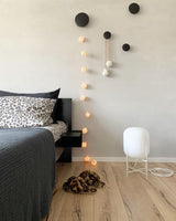 Hand Blown Glass Oda Table Lamp with Metal Base Industrial Accent Light for Living Room