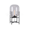 Hand Blown Glass Oda Table Lamp with Metal Base Industrial Accent Light for Living Room