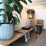 Modern Oda Hand Blown Glass Floor Lamp with Metal Base for Contemporary Home Decor