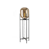 Modern Oda Hand Blown Glass Floor Lamp with Metal Base for Contemporary Home Decor