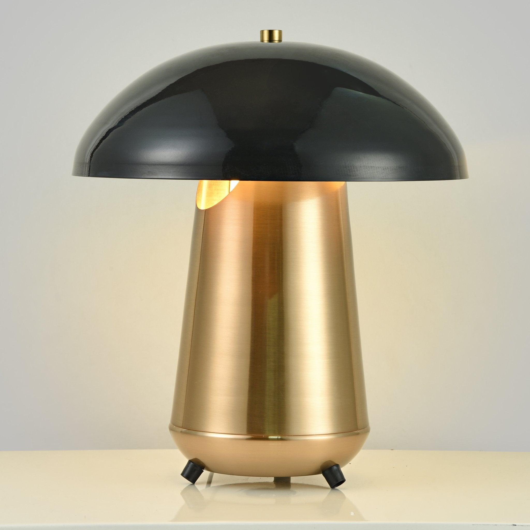 Modern Mushroom Metal Accent Table Lamp for Bedroom and Living Room