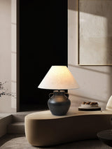 Ceramic Old Wine Pot Table Lamp Rustic Handcrafted Desk Light for Bedroom and Living Room
