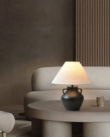 Ceramic Old Wine Pot Table Lamp Rustic Handcrafted Desk Light for Bedroom and Living Room