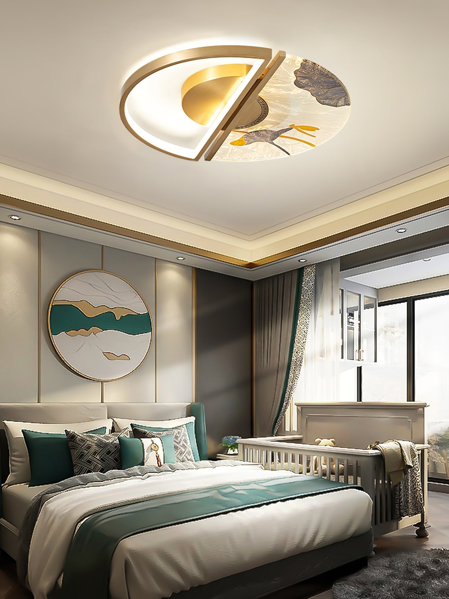 modern-olin-brass-and-enamel-stained-glass-led-flush-mount-ceiling-light
