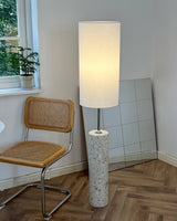 ollie-modern-textured-glass-floor-lamp-with-tall-white-fabric-shade-and-foot-switch-in-chrome-finish