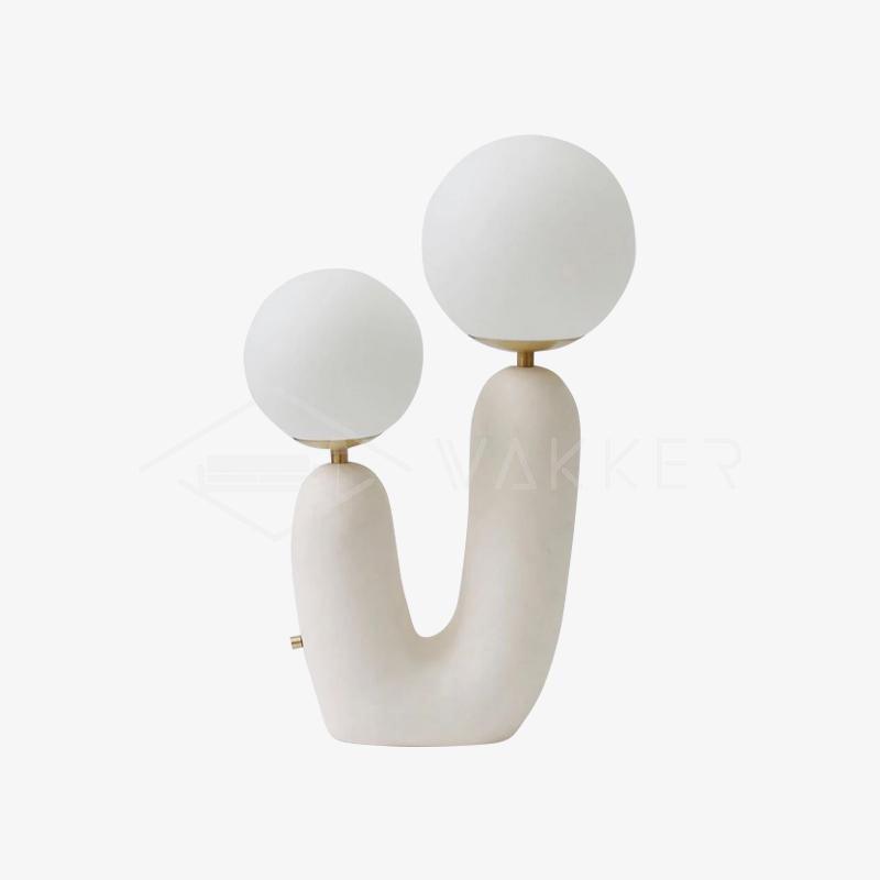Modern Geometric Resin and Glass Table Lamp with Contemporary Sculptural Design