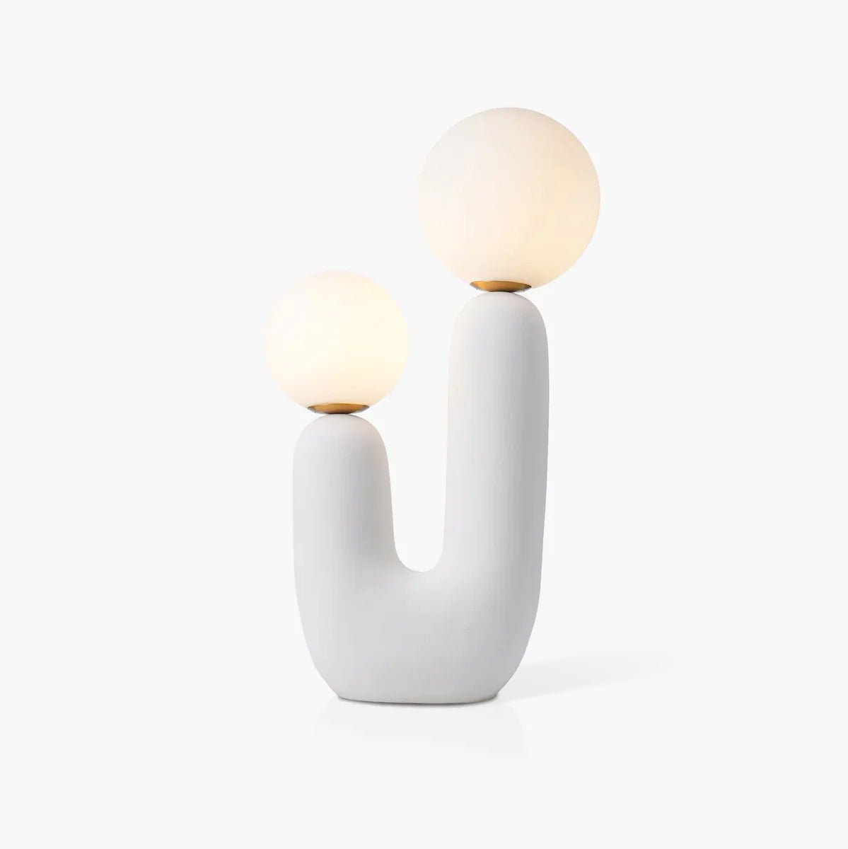 Modern Handmade Ceramic Task Lamp with Glass Shade and Copper Dimmer Dial
