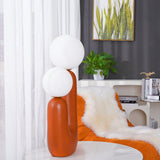 Modern Handmade Ceramic Task Lamp with Glass Shade and Copper Dimmer Dial