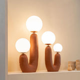 Modern Handmade Ceramic Task Lamp with Glass Shade and Copper Dimmer Dial