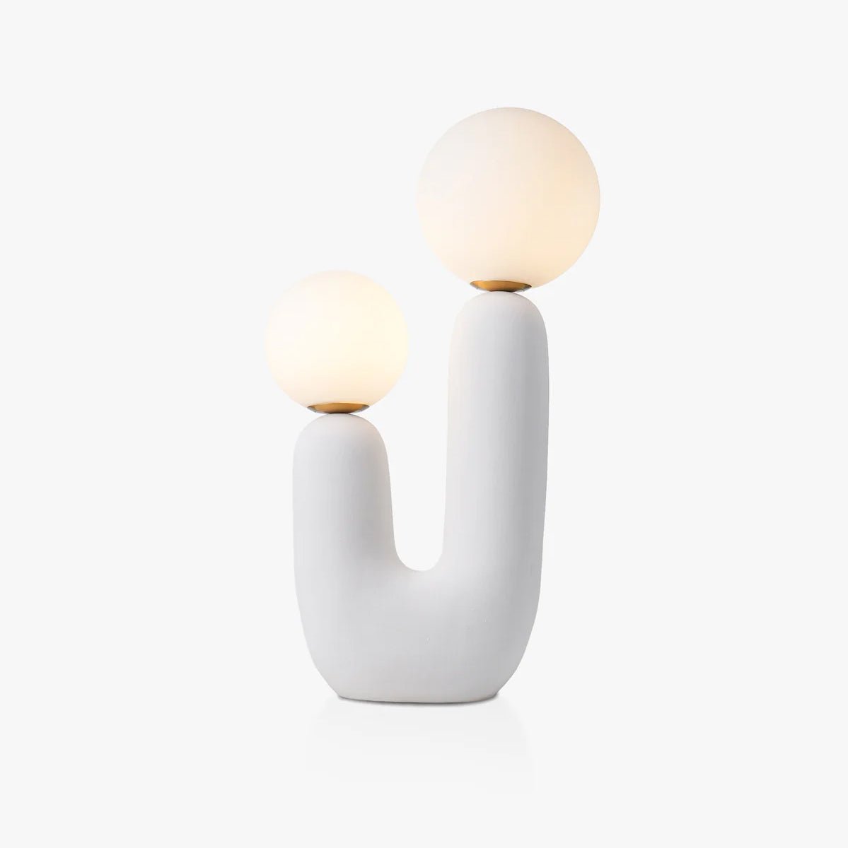 Modern Handmade Ceramic Task Lamp with Glass Shade and Copper Dimmer Dial