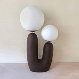 Modern Geometric Resin and Glass Table Lamp with Contemporary Sculptural Design