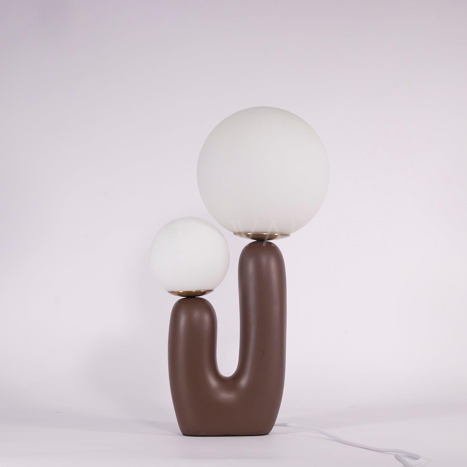 Modern Geometric Resin and Glass Table Lamp with Contemporary Sculptural Design