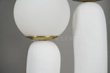 Modern Rough Resin Table Lamp with White Glass Globe Shade for Interior Decor