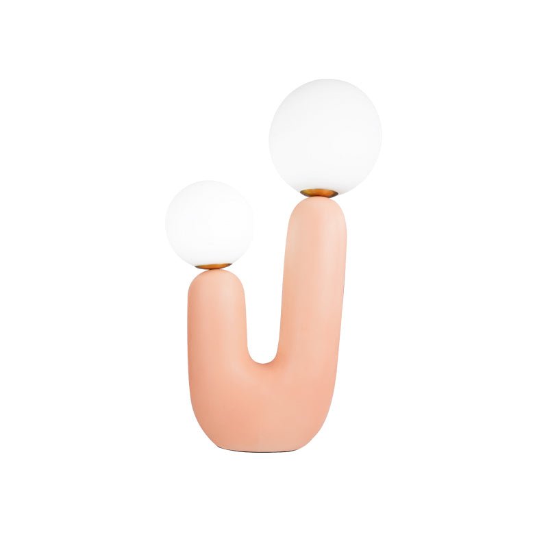 Modern Handmade Ceramic Task Lamp with Glass Shade and Copper Dimmer Dial