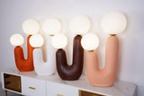 Modern Handmade Ceramic Task Lamp with Glass Shade and Copper Dimmer Dial
