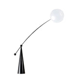 Opal Glass Arc Floor Lamp Modern Ambient Standing Light with Black Metal Finish
