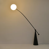 Opal Glass Arc Floor Lamp Modern Ambient Standing Light with Black Metal Finish