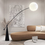 Opal Glass Arc Floor Lamp Modern Ambient Standing Light with Black Metal Finish