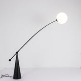 Opal Glass Arc Floor Lamp Modern Ambient Standing Light with Black Metal Finish