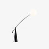 Opal Glass Arc Floor Lamp Modern Ambient Standing Light with Black Metal Finish