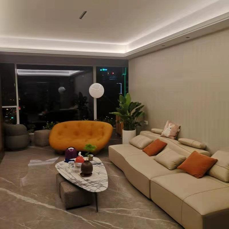 Opal Glass Arc Floor Lamp Modern Ambient Standing Light with Black Metal Finish