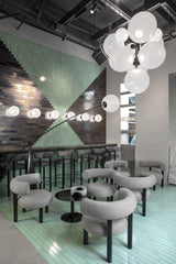 Opal Glass Arc Floor Lamp Modern Ambient Standing Light with Black Metal Finish
