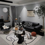 Opal Glass Arc Floor Lamp Modern Ambient Standing Light with Black Metal Finish