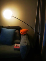 Opal Glass Arc Floor Lamp Modern Ambient Standing Light with Black Metal Finish