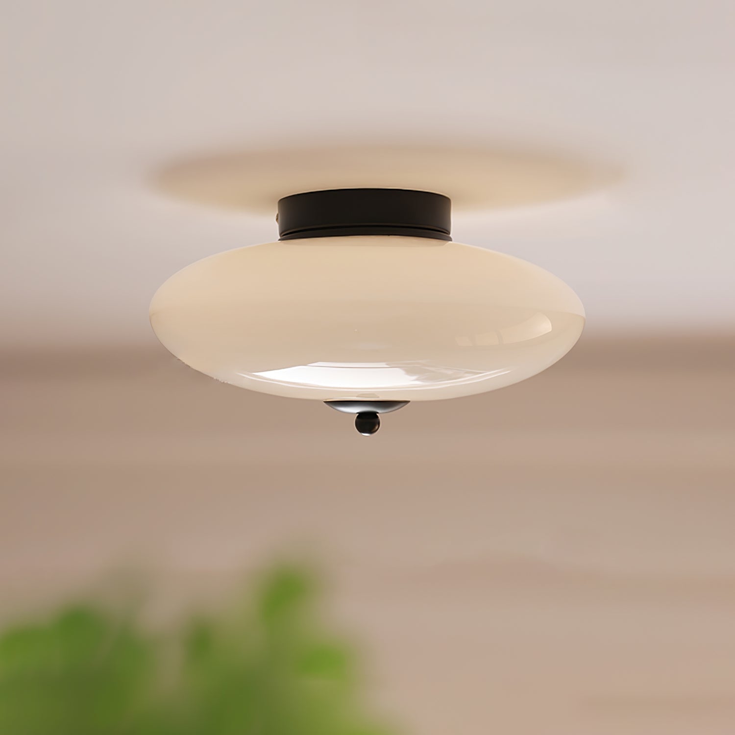 Modern Opal Glass LED Flush Mount Ceiling Lamp for Kitchen and Bathroom