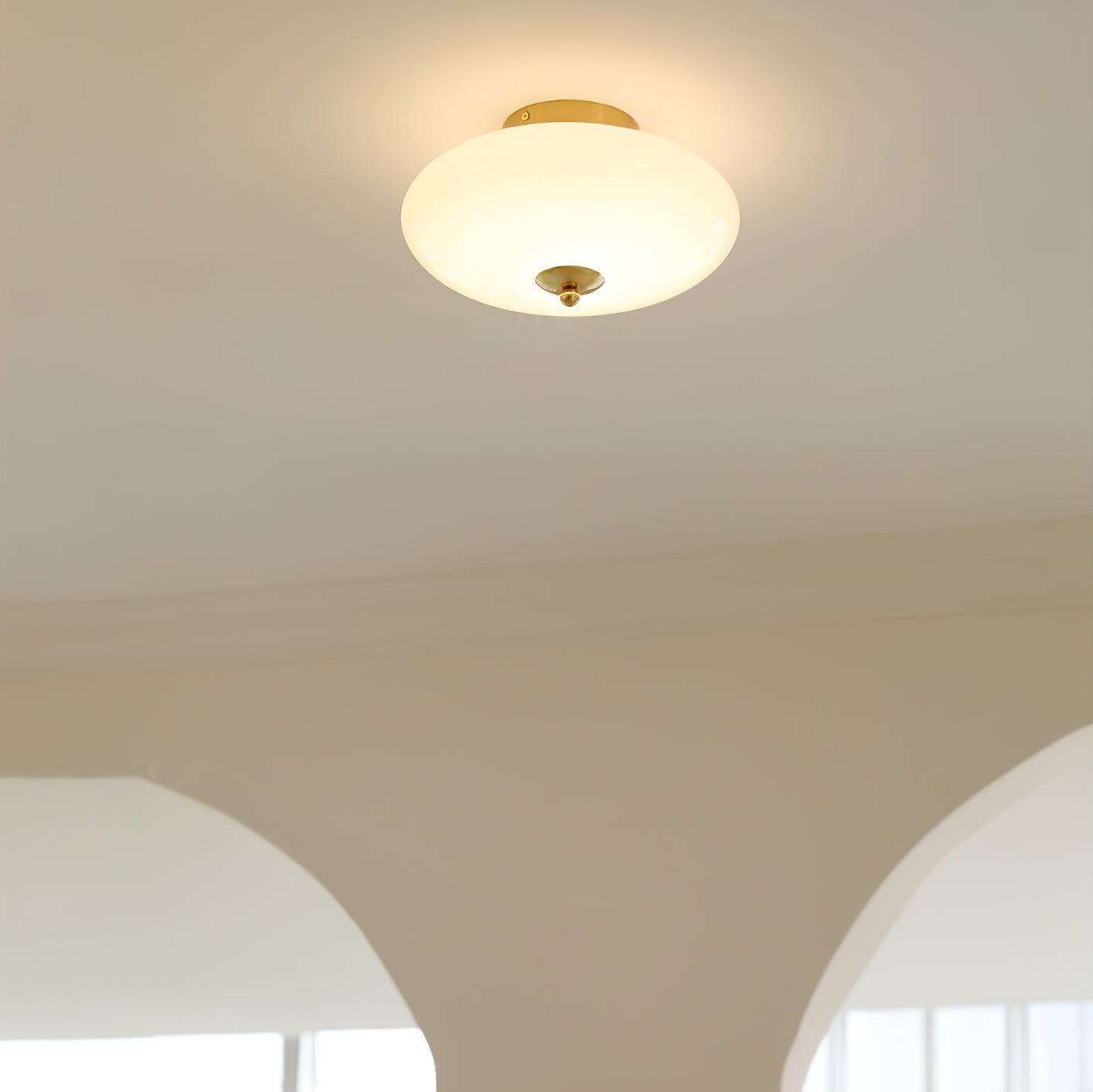 Modern Opal Glass LED Flush Mount Ceiling Lamp for Kitchen and Bathroom