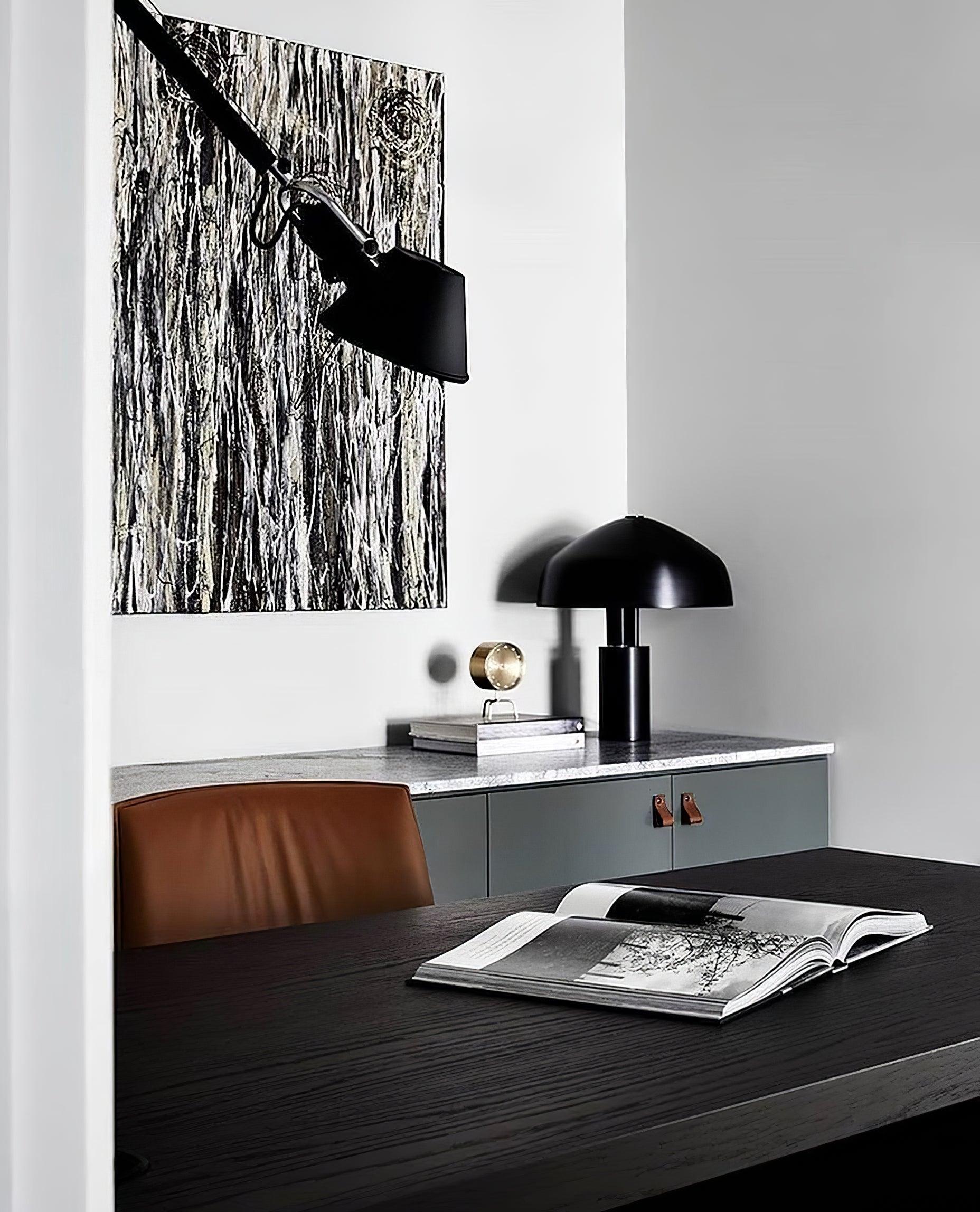 Modern Orbital Rotation Desk Lamp with Magnetic Adjustable Shade and Minimalist Metal Design